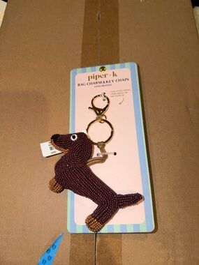 Beaded Dachshund Keychain - Dog Bag Charm